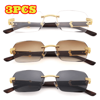 Semi Rimless Goggle Style Retro Rainbow Mirrored Lens ZigZag  display picture 1