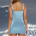 thumbnail image 3 of DGMIOCS Women's Triangle Bikini High Waisted Tummy Control Bathing Suit Sky Blue S, 3 of 5