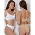thumbnail image 3 of Deago Women’s Sexy Lingerie Set Seamless Ribbed Wireless Bra and Panty Set (Skin, M), 3 of 10