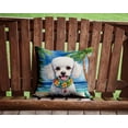 thumbnail image 2 of White Poodle Luau Throw Pillow, 2 of 6