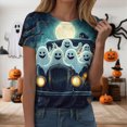 thumbnail image 2 of TOWED22 Halloween Costumes for Women Funny Pumpkin Printed Cute T Shirts Ghost Graphic Tops Fall Tee Fashion Gift(Mint Green,3XL), 2 of 6