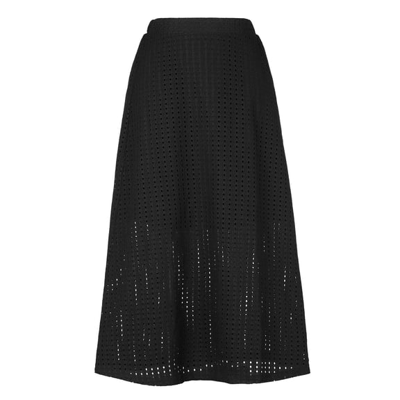DARING DIVA Women's Summer Long Skirt Eyelet Beach Midi Skirt X-Small Black