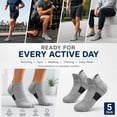 thumbnail image 6 of Men’s 5-Pack Cushioned Athletic Grey Crew Socks – Breathable, Moisture-Wicking, Anti-Odor & Durable Sport Socks for Running, Hiking, Training, 6 of 9