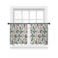 thumbnail image 7 of Turquoise Pink Ethnic Sheer Curtains 45 Inch Length 2 Panels Set, Boho Modern Geometric Abstract Art Voile Window Treatment Rod Pocket Small Kitchen Curtains Drapes for Bedroom 52"x45"x2, 7 of 7