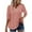 Pink, variant on Womens Tops 2025 Fashion Plus Size Sexy Short Sleeve Sequins Loose Polluer Solid V-Neck Blouse Shirt