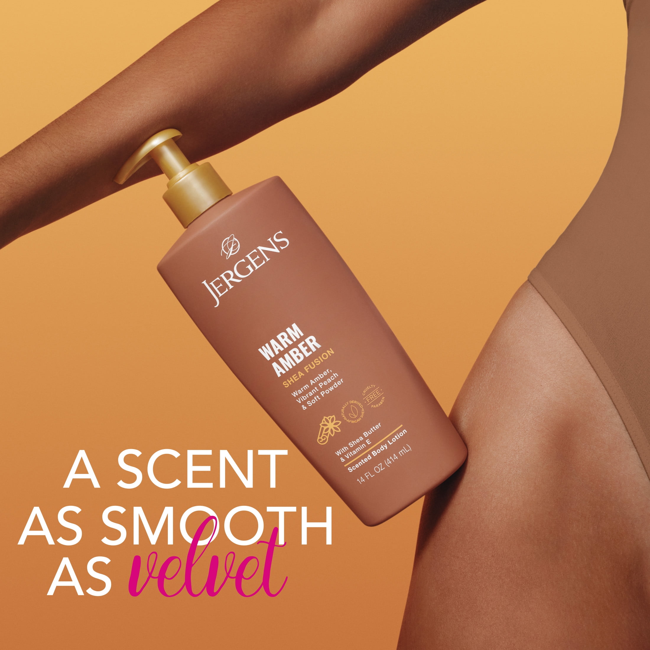 (5 pack) Jergens Shea Fusion Warm Amber Scented Body Lotion, Moisturizer for Dry Skin, 14 fl oz
