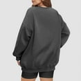 thumbnail image 4 of Oversized Crewneck Sweatshirt Women Fall Cute Fleece Pullover Sweatshirts No Hood Plain Y2k Hoodie with Pockets Dark Gray XXL, 4 of 5