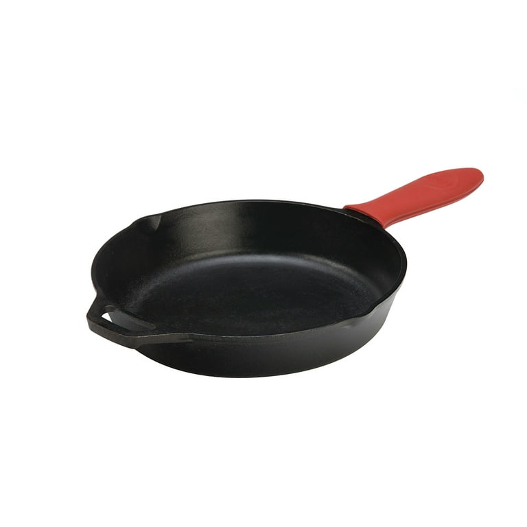 Lodge L14SK3 15-Inch Pre-Seasoned Cast-Iron Skillet & Silicone Hot Handle  Holder - Red Heat Protecting Silicone Handle Cast Iron Skillets with  Keyhole