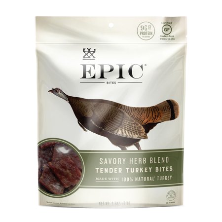 Tender Turkey - EPIC Savory Herb Blend Tender Turkey Bites 8 Count Box of 2.5 oz Bags