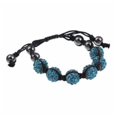 thumbnail image 1 of Black Cord Macrame Blue Zircon Crystal Adjustable Bracelet, 1 of 1
