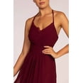 thumbnail image 4 of Women's Elizabeth K Long V Neck Pleated Dress Gl2606 Dusty Rose Pink Size XL, 4 of 5
