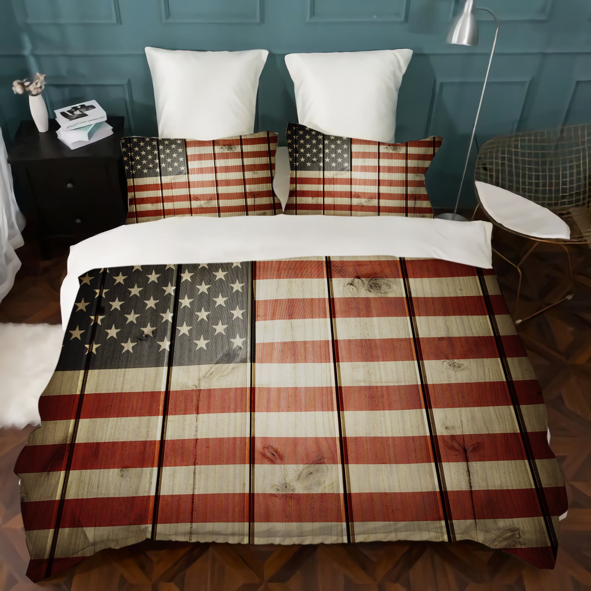 United States National Flag Duvet Cover Set, American Flag Bedding Set