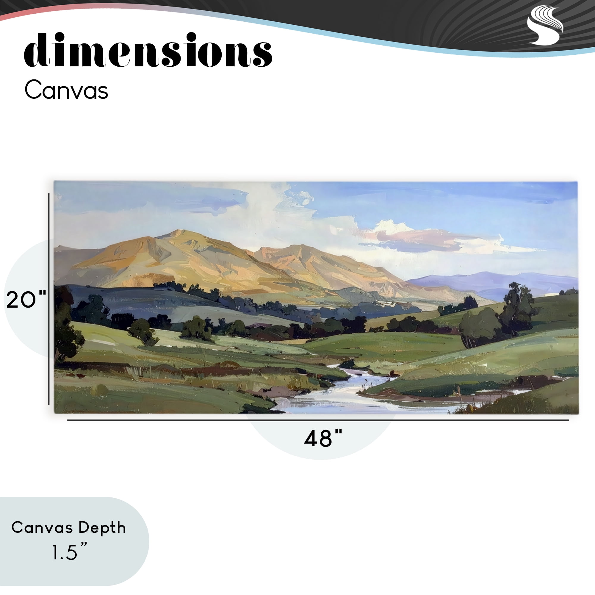 Stupell Industries Winding River Across Valley Canvas Wall Art, design by Alonza Saunders