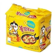 Samyang Fire Hot Cheese Flavored Chicken Ramen Noodles Pack of 5, Korean Noodles