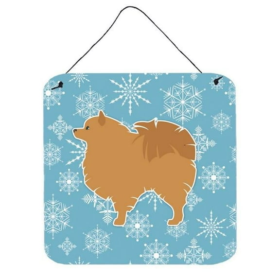 Winter Snowflake Pomeranian Wall or Door Hanging Prints