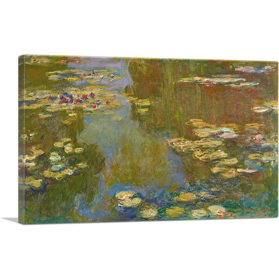 ARTCANVAS Nympheas 1919 Canvas Art Print by Claude Monet - Size: 26" x 18" (0.75" Deep)