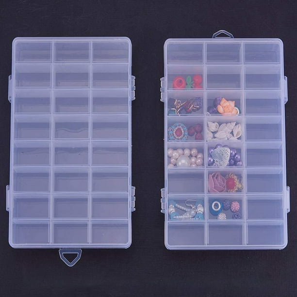 Saich Organizer Box With Adjustable Dividers, 15/24/36 Compartment Organizer Clear Storage Container For Bead Organizer, Fishing Tackles, Felt Board A