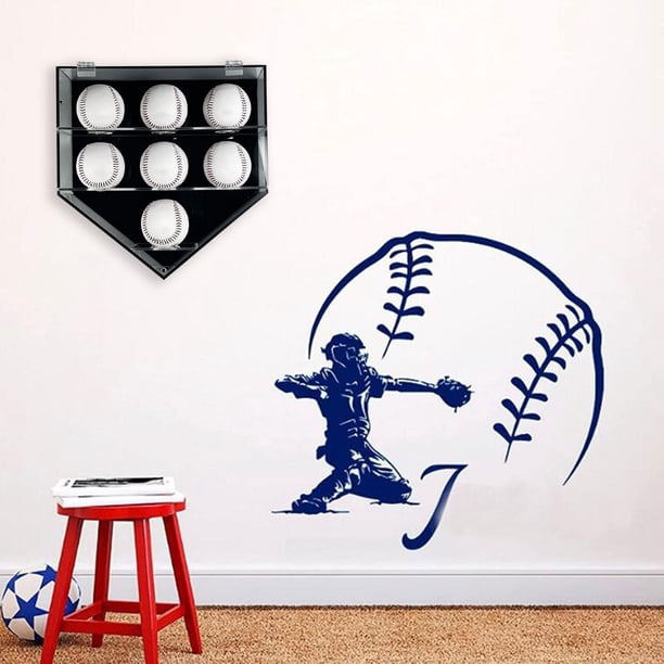 Vitrina de béisbol Cola para 7 bolas caja de sombra estante de exhibición