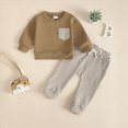 thumbnail image 2 of Xudanell Baby Boy Outfits Splicing Outfits 6 12 18 24 Months 2T 3T Toddler Boy Clothes Pocket Top Stretch Pants Suit, 2 of 5