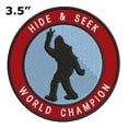 thumbnail image 2 of Bigfoot Hide & Seek World Champion 3.5" Iron On Or Sew On Embroidered Fabric Badge Patch Unexplained Mysteries Iconic Series, 2 of 2