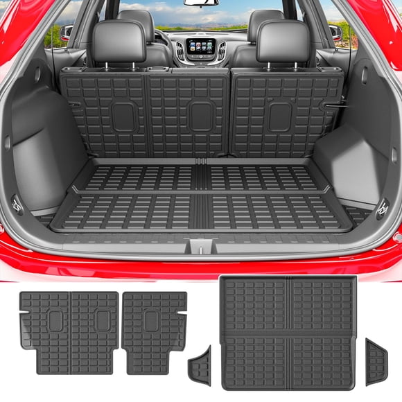 powoq Tapis de Cargaison Compatible avec Chevrolet Equinox GMC Terrain 2018-2024 Tapis de Coffre Dossier Doublure de Coffre Doublure de Cargaison TPE Remplacement pour Accessoires de Terrain Chevy Equinox GMC 2018-2024