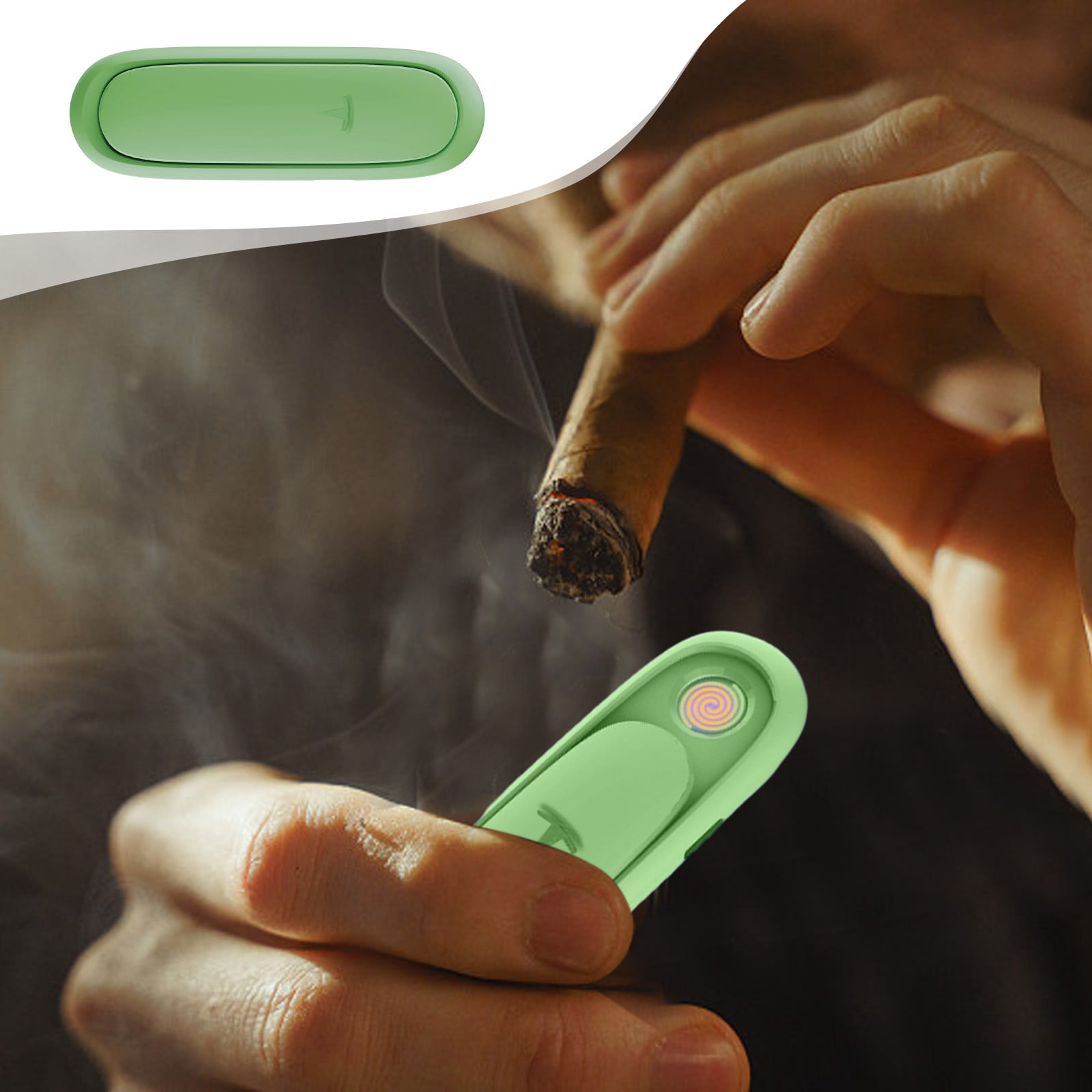 Candle Lighters, USB Rechargeable Lighter Windproof Long Lighter Camping Lighter Grill Lighter For Party,Green