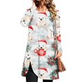 thumbnail image 3 of EANJE Christmas Womens Dress Christmas Holiday Print Crew Neck Tunic Midi Dress Long Sleeve Curved Split Hem Swing Dress Lightweight Trendy Autumn Wear Clothes with Side Pockets Multicolor XL, 3 of 6