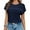 Blue, variant on UVN Blouses for Women Fall Long Sleeve Crewneck Dressy Shirts Casual Waffle Knit Hollow Out Tunic Tops