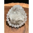 thumbnail image 2 of Natural Snow Quartz 8mm Round Shape Smooth Cut Beads Stretchable Bracelet for Men & Women., 2 of 3