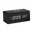 thumbnail image 1 of Wood LED Digital Alarm Clock With Phone Wireless Charging Pad Snooze Function Sound Control Alarm Clock, 1 of 7