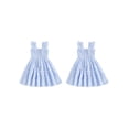 thumbnail image 2 of BemeyourBBs Toddler Baby Girl Plaid Gingham Dress Little Girl Summer Smocked Sundress Ruffled Trim Flying Sleeve A Line Casual Dress, 2 of 9