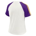 thumbnail image 3 of Women's WEAR by Erin Andrews White Minnesota Vikings Sleeve Stripe Distressed Raglan T-Shirt, 3 of 6