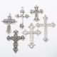 thumbnail image 3 of 6 cuentas de cruz surtidas en tono plateado antiguo para joyería DIY, colgantes y etiquetas Encanto, 3 of 4