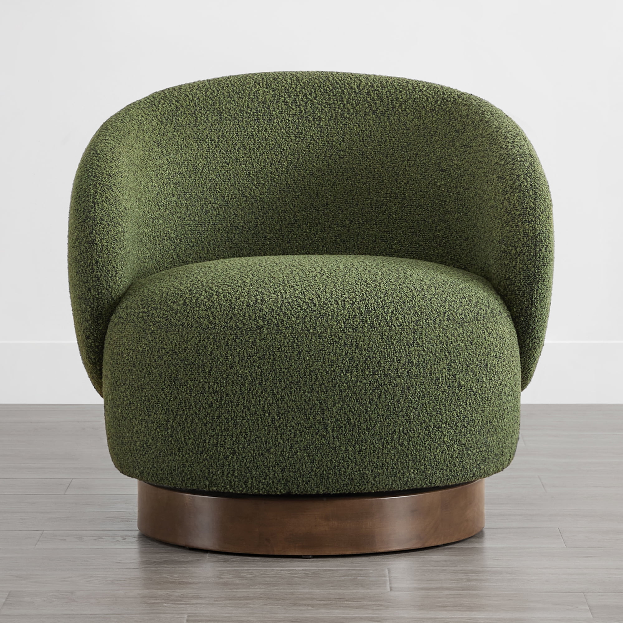 Spruce & Spring Upholstered Swivel Accent Chair with Curved Back Single, Green