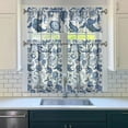 thumbnail image 3 of Boho Rustic Curtains 36 Inch Short - 3 Panel Vintage Wildflower Farmhouse Set with Blooming Botanicals, Rod Pocket Window Treatment for Country Decor, 3 of 6
