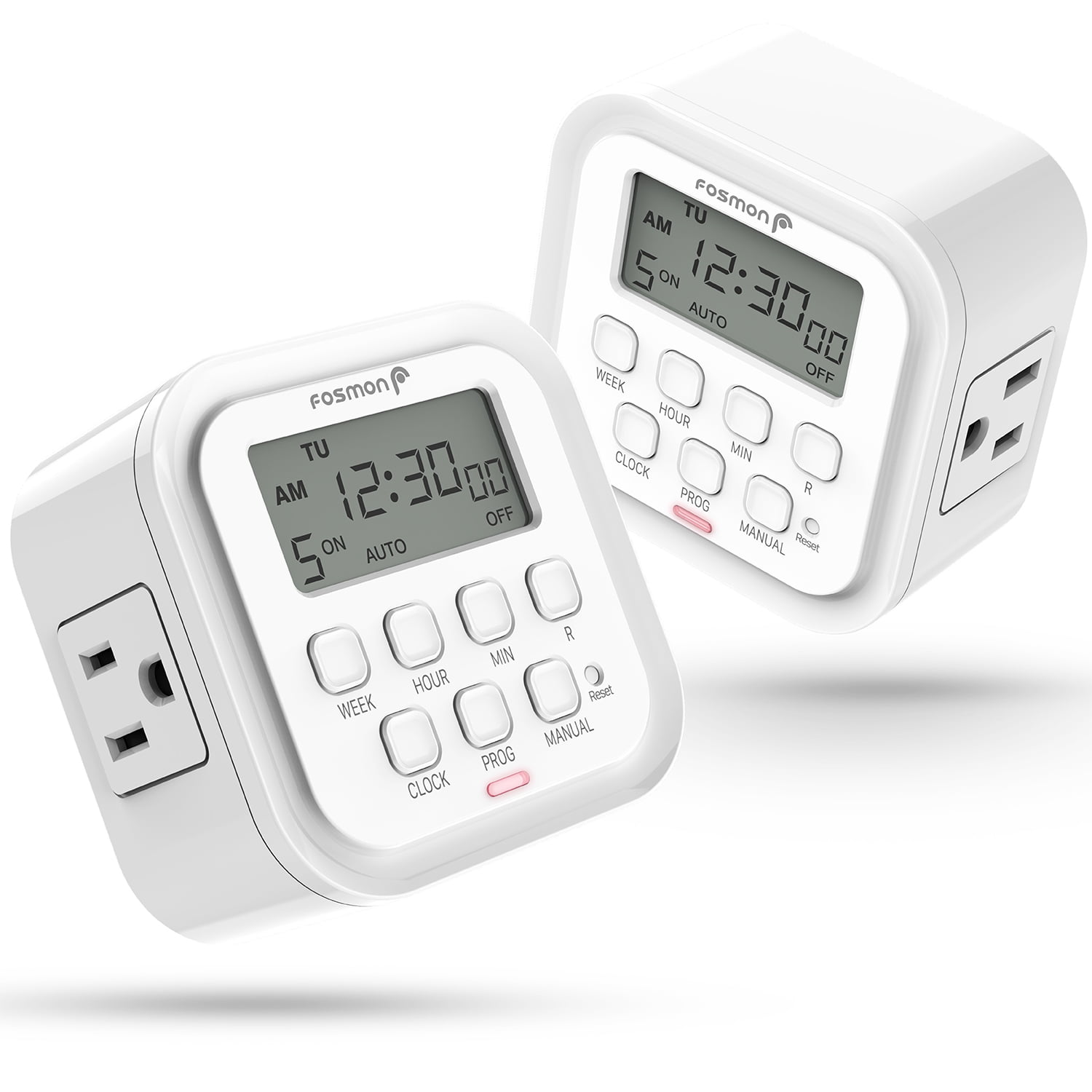 Fosmon 7 Day Heavy Duty Digital Timer Outlet, Dual Light Timer for