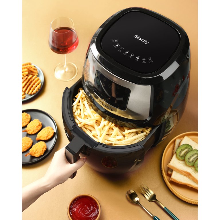 Bella 8 qt Digital Air Fryer with TurboCrisp Technology, Large Family Size Nonstick Cooking Basket and Crisping Tray, Multiple Preset Functions