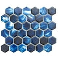 thumbnail image 6 of The Tile Life Agate Sapphire Glossy Porcelain Hexagon Mosaic Wall Tile, 4 x 4 in, 1-Piece Sample, 6 of 14