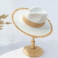 thumbnail image 3 of de Vintage, parasol de para verano, protección , sombreros de vaquero de Panamá, Fedora para jardinería, niñas, , Blanco Salvador Sombrero de paja de ala ancha, 3 of 8