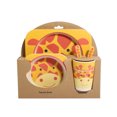 thumbnail image 1 of Juego de vajilla para niños 5 uds., Cuenco de dibujos animados de fibra de bambú para bebés, juego de vajilla para animales, taza para niños pequeños, cuchara, tenedor Inevent JJ15200-03, 1 of 2
