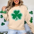 thumbnail image 5 of Moxiu St Patricks Day Women Sweatshirt Green Irish Clover Long Sleeve Sweatshirt Crewneck Shamrock Printed Pullover Tops 2025 Beige,L, 5 of 5