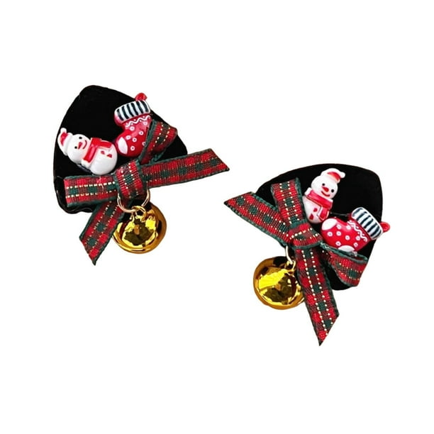 2 pinzas para el pelo navideñas, accesorios para el peinado, horquillas únicas para el recuerdo de fiesta. Muñeco de nieve