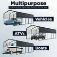 thumbnail image 6 of ALEKO Steel Carport with Corrugated Roof Panels 12 x 30 feet Black Color, 6 of 10