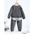 thumbnail image 4 of Mikrdoo Toddler Baby Boys Outfits Baby OOTD Jacquard 3 Years Boys Long Sleeve Tops 4 Years Boys Pants 2Pcs Clothes Set Gray, 4 of 8