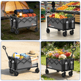 thumbnail image 3 of Yacona Wagons Carts Foldable, 450 lb Capacity Folding Wagon Cart with Wheels for Camping, Garden, Shopping, Gray, 3 of 10