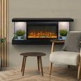 thumbnail image 2 of ActiveFlame Home Décor Series Fireplace Floating Mantel Shelf with Lighting, Hexagon Tile, 2 of 5