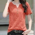 thumbnail image 4 of Bovxnpu Short Sleeve Tee Shirts Summer Dressy Casual Blouses V Neck Loose Pullover T Shirt Soft Summer Tops (Women's or Women's Plus), 4 of 4
