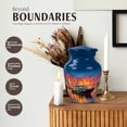thumbnail image 3 of JAGASY Yacht Memorial Urn for Ashes Adult Male, Blue Small Urns for Ashes Keepsake, City Lights Decorative Urns for Sister, Sea Water Handmade Cremation Urn for Brother, (3 Inch), 3 of 7