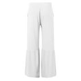 thumbnail image 4 of Pantalones acampanados de color liso con cintura elástica para hombre, primavera-verano - Pantalones informales de poliéster para vacaciones, 4 of 5