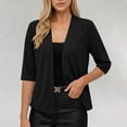 thumbnail image 7 of Stamzod Summer Light Weight Cardigan Women Dressy Casual 3/4 Sleeve Open Front Cardigans Fashion Clothing Black L, 7 of 7